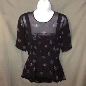 Veronica Beard Braden Silk Floral Blouse, size 0